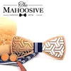 Krawat za szyję mahoosive kieszeni chusteczka do sztywności drewnianej bowtie mankiety ustawione dla mężczyzn garnitur biznesowy Hanky ​​Nek -Owear Drewniane krawat