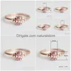 Cluster Ringen Kubieke Zirkoon Edelsteen Ring Rose Goud Vrouwen Sieraden Gift Drop Levering Dhdry