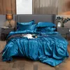 Ensembles de literie ensemble de literie Kit de literie solide ensemble de housse de couette en Satin de rayonne ensemble de lit double reine King Size 1 pc/3 pièces/4 pièces 230725