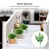 Decorative Flowers 2 Pieces Artificial Eucalyptus Plastic UV Resistant Plant Vivid Appearance Plants Wedding Garden Indoor Decoration