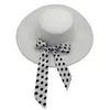 Berretti 9.5CM Cappello Fedora bianco a tesa larga Donna Elegante fiocco di perle Flat Top Autunno e inverno Lana Barnacle Jazz