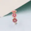 2020 Nowy wiosna 100% 925 Sterling Srebrny Pandora Pandora Rose Gold Pink Daisy Flower Emali Pierścień dla kobiet biżuteria 227B