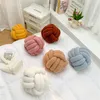 Oreiller noué coréen couleur unie en peluche créatif rond en forme spéciale décoration de la maison chaise jeter des cadeaux