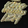 Hip hop özel mücevher 925 STERLING Gümüş Tamamen Buzlu Emerald Mektup Özel Kolye Moissanit