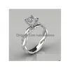 Solitaire Ring Braid Diamond Women Gold Sier Engagement Rings Fashion Jewelry Will and Sandy Drop Delivery Dh16k