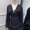 Pakken met kralen Abaya voor vrouwen Ramadan Islamitische kleding Lange jurk Dubai Moslim Eid Luxry Bescheiden Open Abaya Kimono Feestoutfits Kaftan