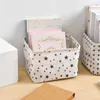 Storage Baskets Desktop Storage Basket Sundries Toy Storage Box Laundry Basket Cosmetic Organizer Office Stationery Handle Desk Makeup R230726