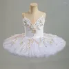 Vêtements de scène Ballet professionnel Tutu filles haut en velours blanc Costume de lac des cygnes enfants adultes femmes jupe danse Performance ballerine