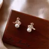 Stud Earrings 2023 Cute Bird For Women Rhinestone Imitation Pearl Earring Girls Party Engagement Temperament Jewelry