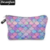 Deanfun magnifique sac cosmétique motif écailles de sirène sac organisateur de maquillage pour femmes 52228