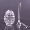 Gros antichar forme narguilé créatif grenade claire 3D mini épais capiteux pas cher verre brûleur à mazout bong tuyau eau dab rig tabac bongs pour fumer des herbes sèches