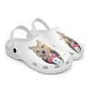 Sapatos personalizados diy chinelos masculinos femininos terno branco bonito tênis de cachorro 36-48