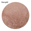 Table Mats 4/6pcs Gold Silvery Round Placemats Kitchen PVC For Dining Tables Drink Coasters Set Coffee Cup Pad El Restaurant Gift