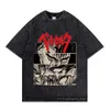 T-shirts pour hommes Anime T-shirt Summer Berserk T-shirts Guts Washed Retro Chemise à manches courtes Griffith Streetwear T-shirts Casca T-shirt oversize 230725