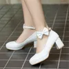 Sneakers Princess Kids High Heel Shoes Glitter Children läder Dans Bow Girls Elegant Wedding 230726