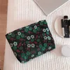 Cosmetische tassen Eenvoudige verse bloemen geborduurde canvas tas Clutch make-up etui Dames handtas Reistoiletartikelen Opbergorganisator