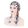 Halsdukar Ramadan Modal Hijab Cancer Chemo Leopard Floral Hat Turban Cap Cover Hair Loss Head Scarf Wrap Förbundna huvudbonader Strech Bandanas