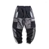 Men's Pants 2023 Tide Brand Overalls Men Instagram Super Fire Hip Hop Loose Patchwork Leg Buckle Strap Sports Casual