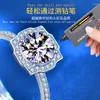 Cluster Rings Moissanite Square Women's Ring S925 Silver Shine Exquisite Simulation Drill Living Mouth Four Claw Diamond