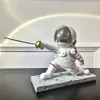 Decorative Objects Figurines Astronaut Crafts Statue Creative Chic Ornament Decorations Fencing Defend for TV Cabinet Porch Liquor 230725