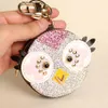 Simpatico gufo pollo cristallo cartone animato anime portamonete portachiavi ciondolo pu portafoglio in pelle portachiavi per borsa da donna fascino247x