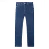 Mäns tiger Castle Cotton Summer Men Classic Blue rakt långa denim byxor medelålders manlig kvalitet lätta jeans 210318 l230726