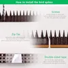 Supports 12pcs Bird Spikes Anti Pigeon Spikes Plastic Anti Climb Fence Wall Spikes Cat Intruder Deterrents Repellents Outdoor Garden