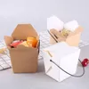 Boîtes coweets box aliments à emporter en papier frit chinois poulet jetable français go déjeuner dans les frites de boulangerie d'emballage