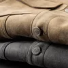 Męskie kurtki zamszowe płaszcz Spring Senior Tekstura