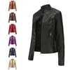 Women's Jackets Leather Jacket Slim Thin Spring And Autumn Coat Motorcycle Suit Stand-up Collar