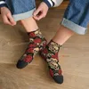 Herrensocken, Totenköpfe und Rosen, Skelett, Totenkopf, Knochen, Unisex, Winter, winddicht, Happy Street Style, Crazy Sock