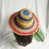 Chapeaux à large bord commerce extérieur facture originale exportation couleur rayure tissé à la main chapeau de paille femme été ombre vacances plage