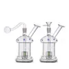 2pcs Bongs en verre femelles brûleur à mazout conduite d'eau en ligne matrice Perc bouteille de champignon Bong tabac à fumer tuyaux recycleur Ashcatcher Bong avec tuyaux de brûleur à mazout en verre mâle