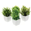 Decoratieve Bloemen 4 Stuks Kunstmatige Ingemaakte Groene Kantoor Decor Nep Decors Huishoudelijke Bonsai Planten Imitatie Ornamenten Plastic Beeldje