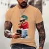 Heren T Shirts Zomer Hoge Kwaliteit 3D Grappige Beer Patroon Print Mannen T-shirt Unisex Streetwear Trend Hip Hop O-hals Tees Modieuze Kleding