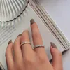 Cluster Rings Simple Super Flash Micro-set Full Diamond Zirconia Single Row Ring Couple 925 Stamp Party Birthday Jewelry Gift all'ingrosso
