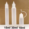 Empty Juice Needle Bottle Drip Tip 10ml 15ml 30ml Plastic Liquid Storage Squeezable Dropper
