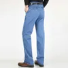 Hommes Plus La Taille 30-42 Hommes Qualité Denim Tissu Jeans Homme Taille Haute Stretch Droit Solide Pantalon Mâle Classique Loisirs Pantalon 210318 L230726
