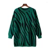 Women's Sweaters 2023 Europe And America Autumn Winter Zebra Pattern Fashion Knit Pullover Sweater Large Round Neck