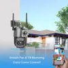 Câmera de segurança de lentes dupla do sistema V380 Pro Smart Home 4MP Rastreamento automático de câmera Wi -Fi IP à prova d'água à prova d'água