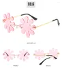 Sunglasses Sell The Fashion Personality Floral Metal Abnormity Custom Rimless