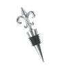 Fleur-de-lis wina stoppowy ślub Favors Chrome Wine Bottle Stoppers w pudełku prezentowym Idealne na każdą imprezę SN217 LL