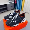 Fashion Men Bouncing Dress Shoes Soft Bottom Running Sneakers Italy Refined Elastic Band Low Top Mesh Breathable Leather Designer Trendy Casual Trainers Box EU 38-44