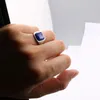 Cluster Rings Silver Lapis Lazuli Signet Ring för män
