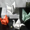 Objetos decorativos Criativo Moderno Pássaro Estátua Abstrata Cerâmica Origami Animal Escultura Sala de Estar Decorações de Mesa Decoração de Casa Estatueta 230725