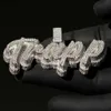 Niestandardowa nazwa „Trapp” wisiorek 925 srebrny moissanite Diamond Hip Hop Naszyjnik