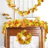 Fleurs décoratives 170 cm fleur artificielle feuilles vigne rotin fausse plante guirlande pour noël Halloween Thanksgiving fête automne