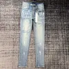 Ksubi Jeans Designer Hommes Violet Ripped Straight Regular Denim Tears Washed Old Long Black 5 CVT6