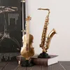 Decoratieve Objecten Beeldjes Hars Gouden Europese Instrument Beeldjes Muziek Kunst Viool Model Thuis Slaapkamer Decoratie Desktop Object Luxe 230726