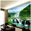 Paysage chinois mur cascade murale 3d papier peint 3d papiers peints pour tv toile de fond168V